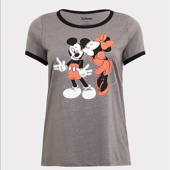 torrid Tops - DISNEY MICKEY MINNIE KISS RINGER TOP sz 2x